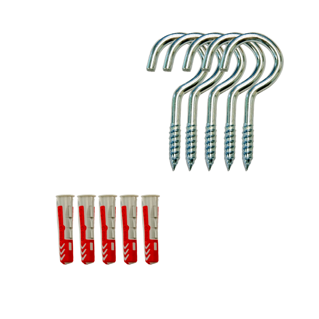 Cathappy schroefhaak set - 5 stuks - met pluggen
